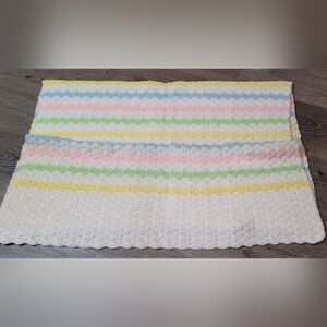 Vintage Baby Crib Blanket Throw Gender Neutral Handmade Nursery